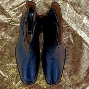 Johnson & Murphy Men's Black Sheepin Leather Boots 12M Excellent Like New